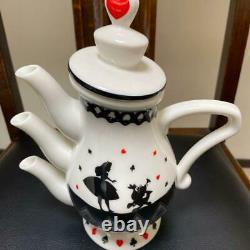 Disney Alice in Wonderland Tea Set Tea pot Cups Japan Import Tracking# Good Used