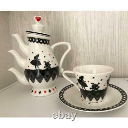 Disney Alice in Wonderland Tea Set Tea pot Cups USED from JAPAN