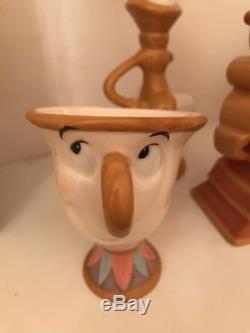 Disney Beauty And The Beast 10th Anniversary Tea Set Mrs Potts Teapot Chip Cup
