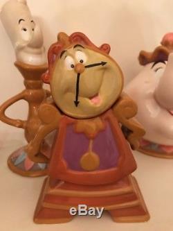 Disney Beauty And The Beast 10th Anniversary Tea Set Mrs Potts Teapot Chip Cup