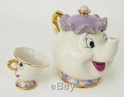 Disney Beauty and the Beast Teapot Mug Mrs. Potts Chip Tea Pot and Cup set