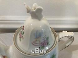 Disney Parks Alice In Wonderland Tea Set Teapot, Two Teacups, Tea Bag Holder