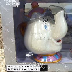 Disney Parks Beauty and the Beast Mrs Potts and Chip Teapot Teacup Saucer Set
