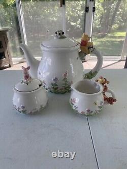 Disney Simply Pooh Tea Pot, Sugar Bowl & Creamer Set Winnie, Piglet & Tigger