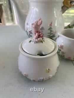 Disney Simply Pooh Tea Pot, Sugar Bowl & Creamer Set Winnie, Piglet & Tigger