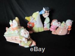 Disney Snow White and Seven Dwarfs Rare Tea Pot Set w Sugar & Creamer