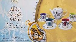 Disney Store ALICE IN WONDERLAND Through The Looking Glass LE Tea Set Cups Pot