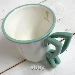 Disney Tinkerbell Teapot &Coffee Cup Mug Set White Gold Green Handle Porcelain