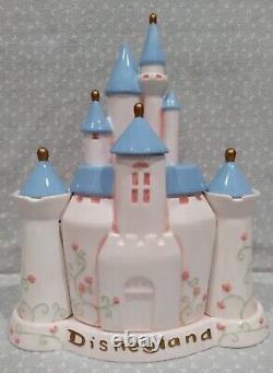 Disneyland Sleeping Beauty Castle Ceramic Teapot 7 Piece Tea Set Blush Pink