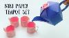 Diy Mini Paper Teapot And Cups Paper Craft Mini Paper Teapot Set Crafts Mini Paper Cup
