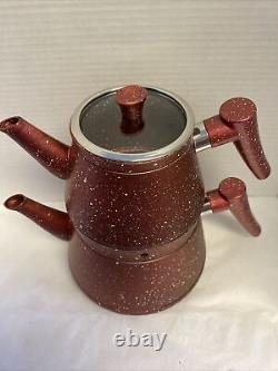 Dora Granite Teapot Set Turkish Tea Pot Set, Tea Kettle