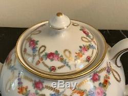 Dresden Bavaria Flowers Tea Set Teapot, Creamer and Sugar Bowl