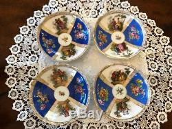 Dresden Karl Rkchard Klemm Blue Quatrefoil Teapot set
