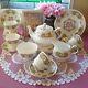 Duchess Bone China Teapot, Sugar, Creamer, Pink Rose Tea Settrios #377 Granville