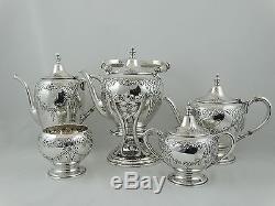 Dunkirk Sterling Silver 6 Piece Coffee/Tea Service With Floral Design