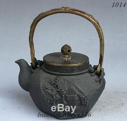 Dynasty Japanese ironware Iron Teakettle Portable Kettle Water Tea Pot Flagon