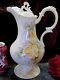 Elegant Antique Fine Porcelain Footed Tea Pot Hand Painted Floral Really Ornate