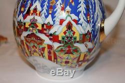 EXCLUSIVE Russian Imperial Lomonosov Porcelain set TWO Teapots Winter Tale Gold