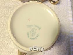 EXTREMELY RARE ROYAL RUDOLSTADT PRUSSIA B SIGNED ROSE BISCUIT / TEA POT SET