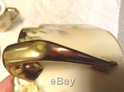 EXTREMELY RARE ROYAL RUDOLSTADT PRUSSIA B SIGNED ROSE BISCUIT / TEA POT SET