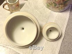 EXTREMELY RARE ROYAL RUDOLSTADT PRUSSIA B SIGNED ROSE BISCUIT / TEA POT SET