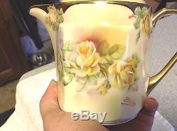 EXTREMELY RARE ROYAL RUDOLSTADT PRUSSIA B SIGNED ROSE BISCUIT / TEA POT SET