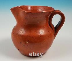Early Jugtown Pottery Orange Glaze Redware Teapot Covered Sugar Bowl Creamer Set