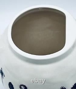 Early Rae Dunn HOME Teapot Magenta M Typewriter Font Wildflowers White Black