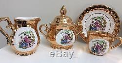 Eastern European Tea/Coffee Set Madonna for 6. Gold Plated Set