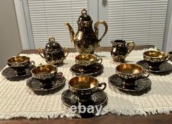 Echt Kobalt Bavarian Porcelain Tea/Coffee Set Kobalt Blue With 24kt Gold Trim VTG