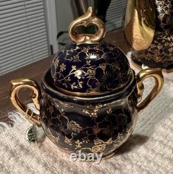 Echt Kobalt Bavarian Porcelain Tea/Coffee Set Kobalt Blue With 24kt Gold Trim VTG