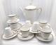 Edelstein Bavaria China Tea Pot & 8 Cup And Saucers Set. Gold Trim With Gray
