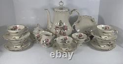 Edelstein Maria Theresia Moss Rose Teapot/coffee Creamer Sugar 6 cups/6 saucers