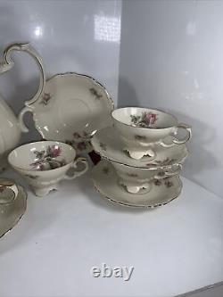 Edelstein Maria Theresia Moss Rose Teapot/coffee Creamer Sugar 6 cups/6 saucers