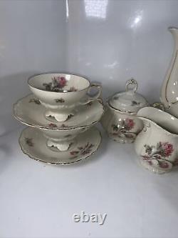 Edelstein Maria Theresia Moss Rose Teapot/coffee Creamer Sugar 6 cups/6 saucers