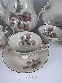 Edelstein Maria Theresia Moss Rose Teapot/coffee Creamer Sugar 6 cups/6 saucers