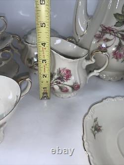 Edelstein Maria Theresia Moss Rose Teapot/coffee Creamer Sugar 6 cups/6 saucers