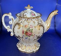 Elegant Old Paris Four Piece Hand Painted Tea Set Coffee Tea Creamer and Sugar