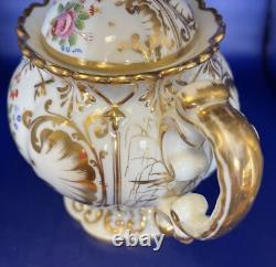 Elegant Old Paris Four Piece Hand Painted Tea Set Coffee Tea Creamer and Sugar