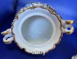 Elegant Old Paris Four Piece Hand Painted Tea Set Coffee Tea Creamer and Sugar