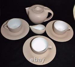 Elsa Peretti Tiffany Terra Cotta Thumbprint 8 Piece Tea Set Pot Plates Cup Cream