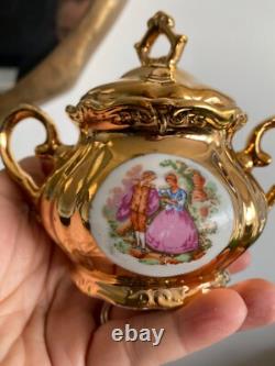 Empress by Haruta Gold Gilded Japan Tea Set Service for 5 teapot Sugar Creamer