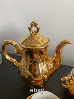 Empress by Haruta Gold Gilded Japan Tea Set Service for 5 teapot Sugar Creamer