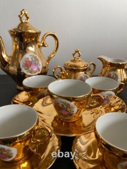 Empress by Haruta Gold Gilded Japan Tea Set Service for 5 teapot Sugar Creamer