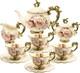 English Porcelain Tea Set Floral Vintage Style China Teapot Wedding Gift 15 Pcs