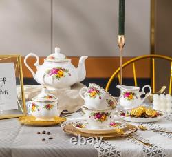 English Porcelain Tea Set Floral Vintage Style China Teapot Wedding Gift for Her