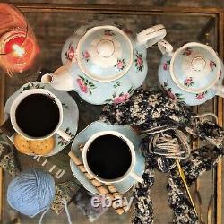 English Porcelain Tea Set Floral Vintage Style China Teapot Wedding Gift for Her