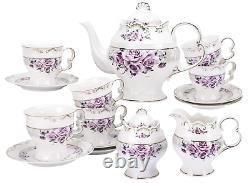 English Style Porcelain Tea Set Floral Vintage China Teapot Wedding Gift for Her