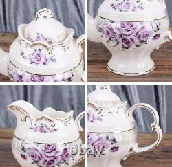 English Style Porcelain Tea Set Floral Vintage China Teapot Wedding Gift for Her