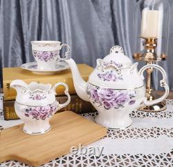 English Style Porcelain Tea Set Floral Vintage China Teapot Wedding Gift for Her